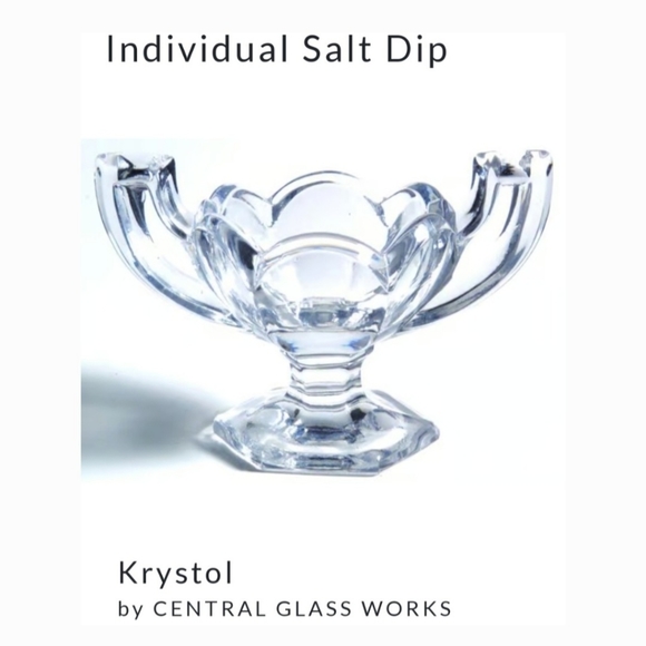 Early 1900’s Central Glass Works-(Krystol) Pedestal Dish Salt Dip/Cellar/Eyewash - Picture 15 of 16
